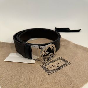 NEW MEN’S GUCCI SIGNATURE LEATHER BELT